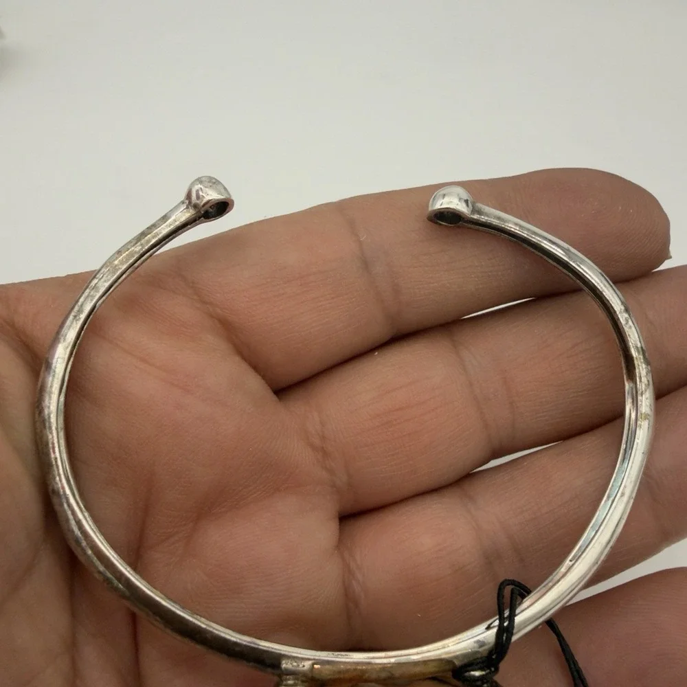 VTG BARSE Signed Sterling Silver Turquoise Spiny Oyster Cuff Bracelet NOS
